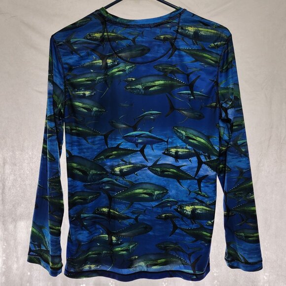 Underwater Fish Athletic Sportshirt with Long Sleeves for Youth - Picture 2 of 4